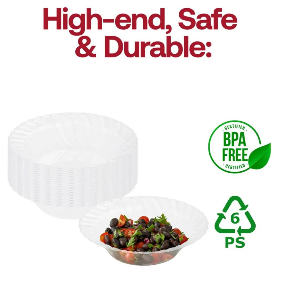 Clear Flair Plastic Soup Bowls - 12 oz. (180 Bowls)