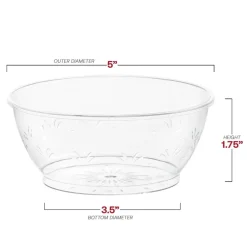 Clear Floral Round Disposable Plastic Soup Bowls - 10 oz. (240 Bowls)