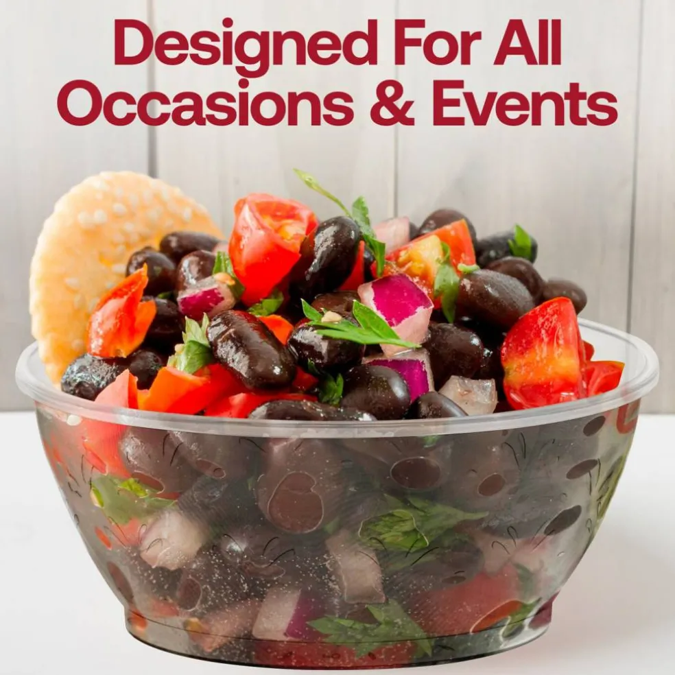 Clear Floral Round Disposable Plastic Soup Bowls - 10 oz. (240 Bowls)