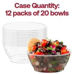 Clear Floral Round Disposable Plastic Soup Bowls - 10 oz. (240 Bowls)