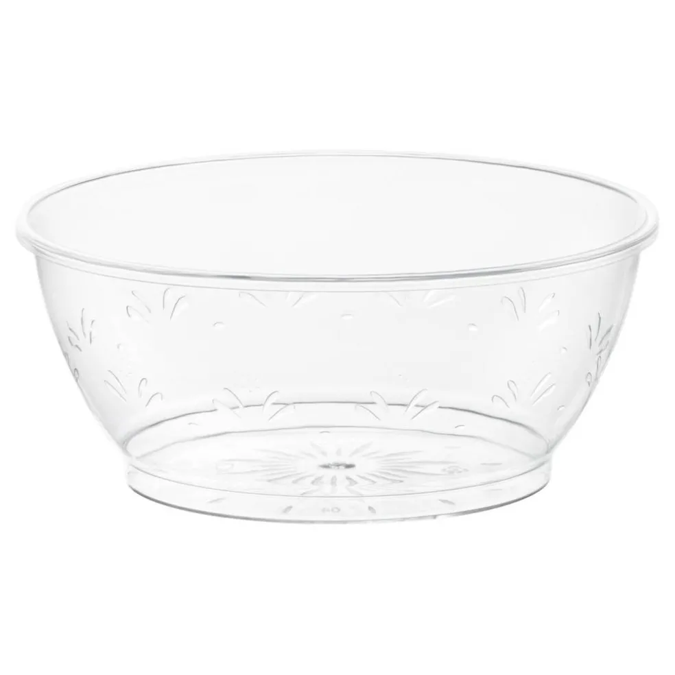 Clear Floral Round Disposable Plastic Soup Bowls - 10 oz. (240 Bowls)