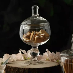 3 Clear Glass Apothecary Jars Containers with Lids Dessert Party Decorations