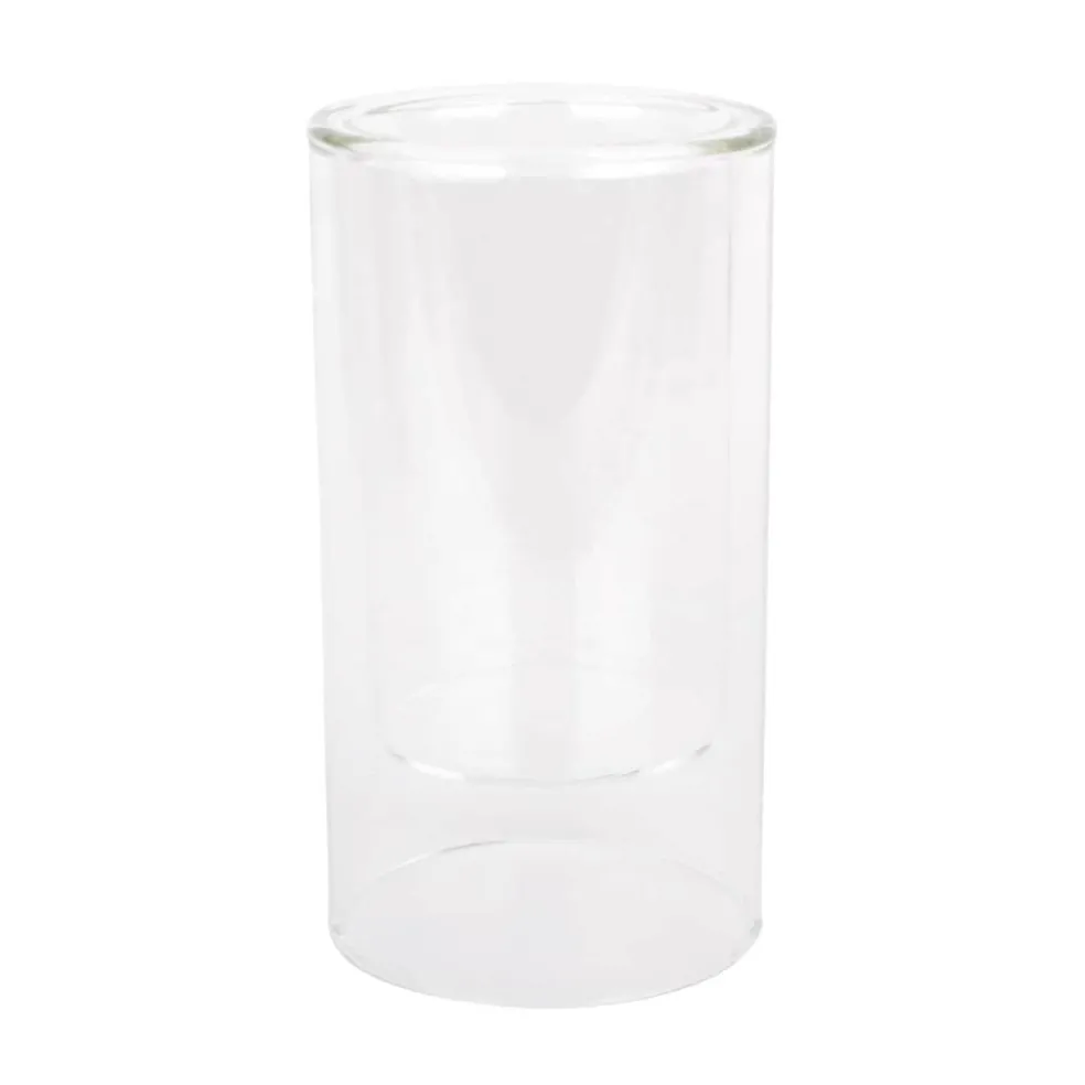 6" Clear Glass Dual Cylinder Candle Holder by Ashland®