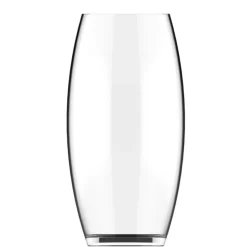 Clear Glass Slim Bullet Vase, Tall Oval Decorative Flower Vase for Centerpiece Display, Floral Arrangement, Dining Table, Wedding and Home Decor
