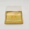 Clear Gold 50 Square 4" Plastic Mini Dessert Favor Boxes Cupcake Holders Party