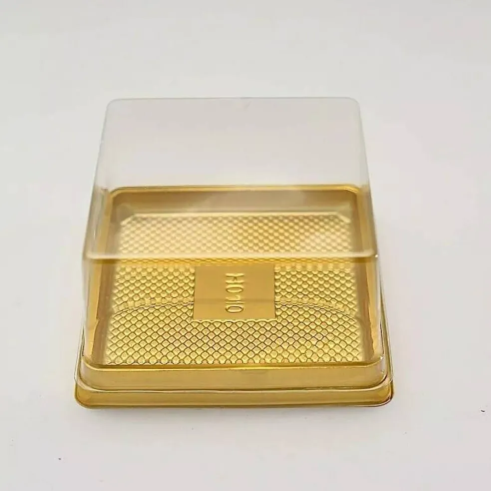 Clear Gold 50 Square 4" Plastic Mini Dessert Favor Boxes Cupcake Holders Party