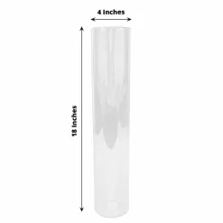 2 Clear 18 in Open End Cylinder Glass Hurricane CANDLE SHADES