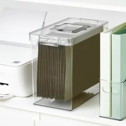 Clear Letter File Storage Case with Top Handle by Simply Tidy®