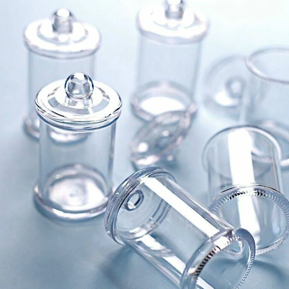 12 Clear 3.5" Mini Candy Jars Lids FAVOR HOLDERS