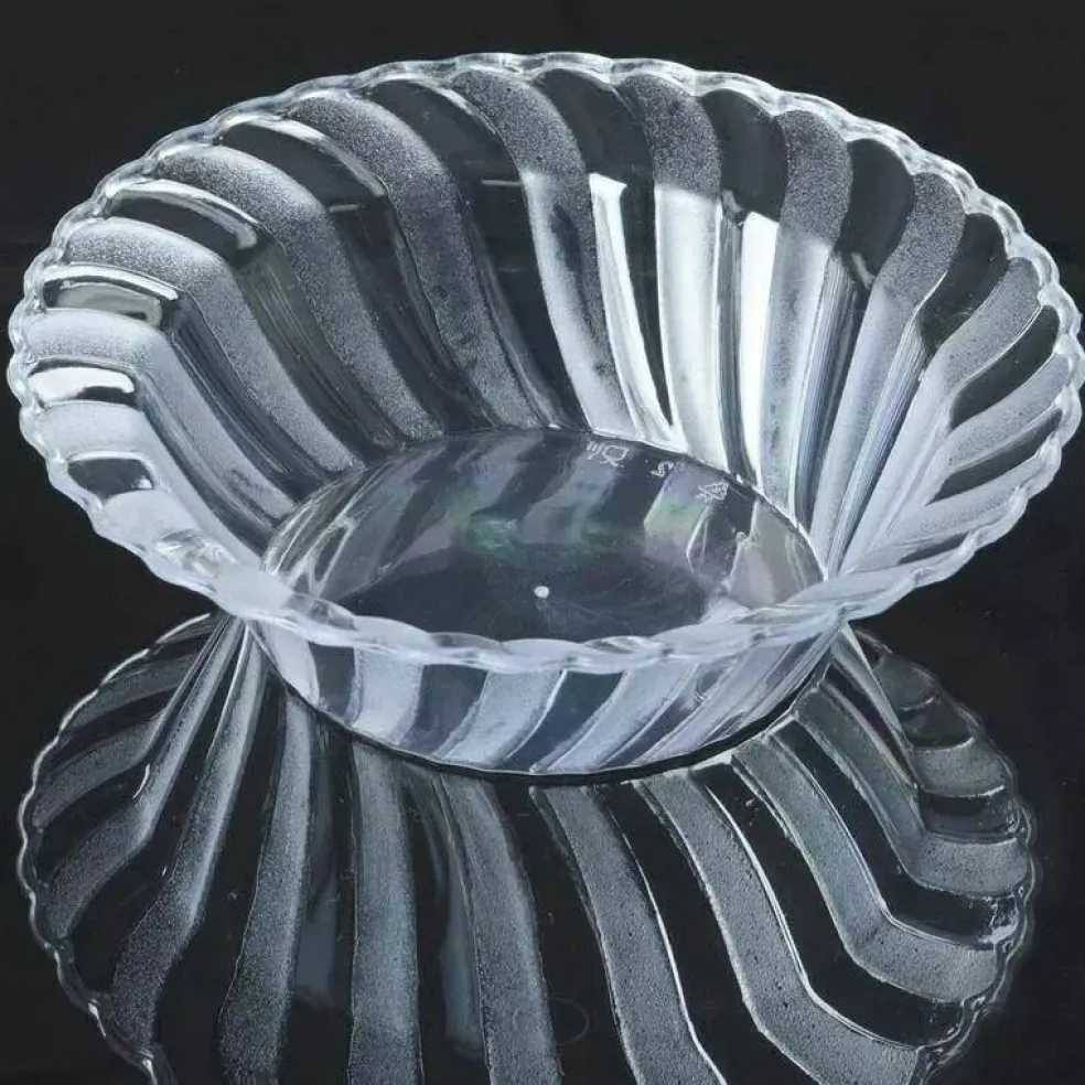 10 Clear 5 oz Flared Plastic Dessert Ice Cream Bowls Party Events Decorations