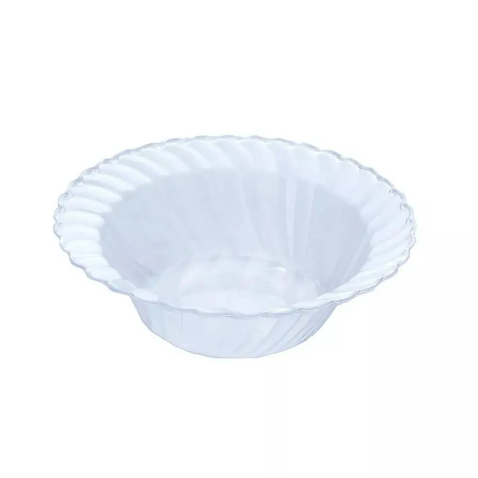 10 Clear 5 oz Flared Plastic Dessert Ice Cream Bowls Party Events Decorations