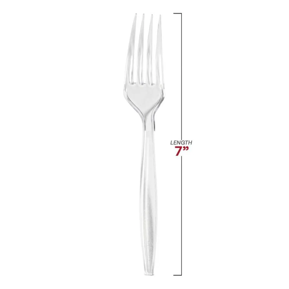 Clear Plastic Disposable Forks (1000 Forks)