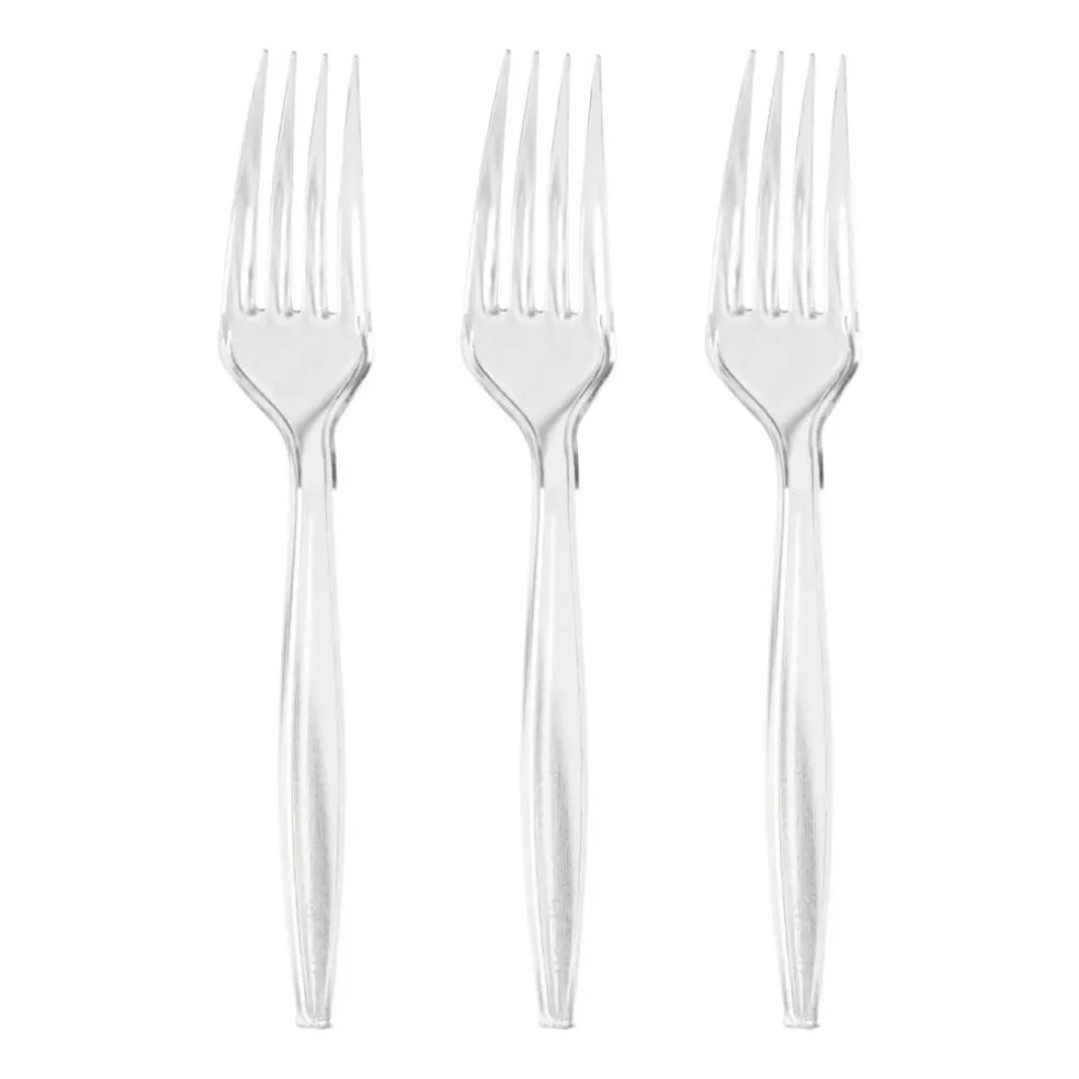 Clear Plastic Disposable Forks (1000 Forks)