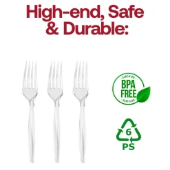 Clear Plastic Disposable Forks (1000 Forks)