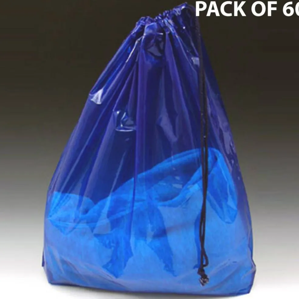 Clear Poly Bag with Single Drawstring & 3" Bottom Gusset 5 Pack