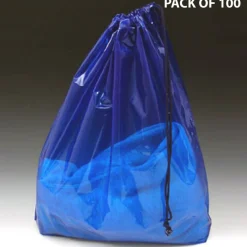 Clear Poly Bag with Single Drawstring & 3