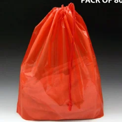 Clear Poly Bag with Single Drawstring & 3