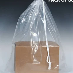 Clear Poly Bag with Single Drawstring & 3