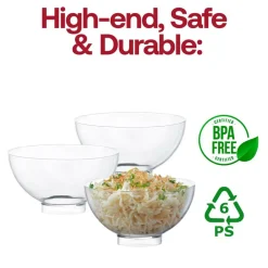 Clear Round Disposable Plastic Mini Bowls - 2.65 oz. (288 Bowls)