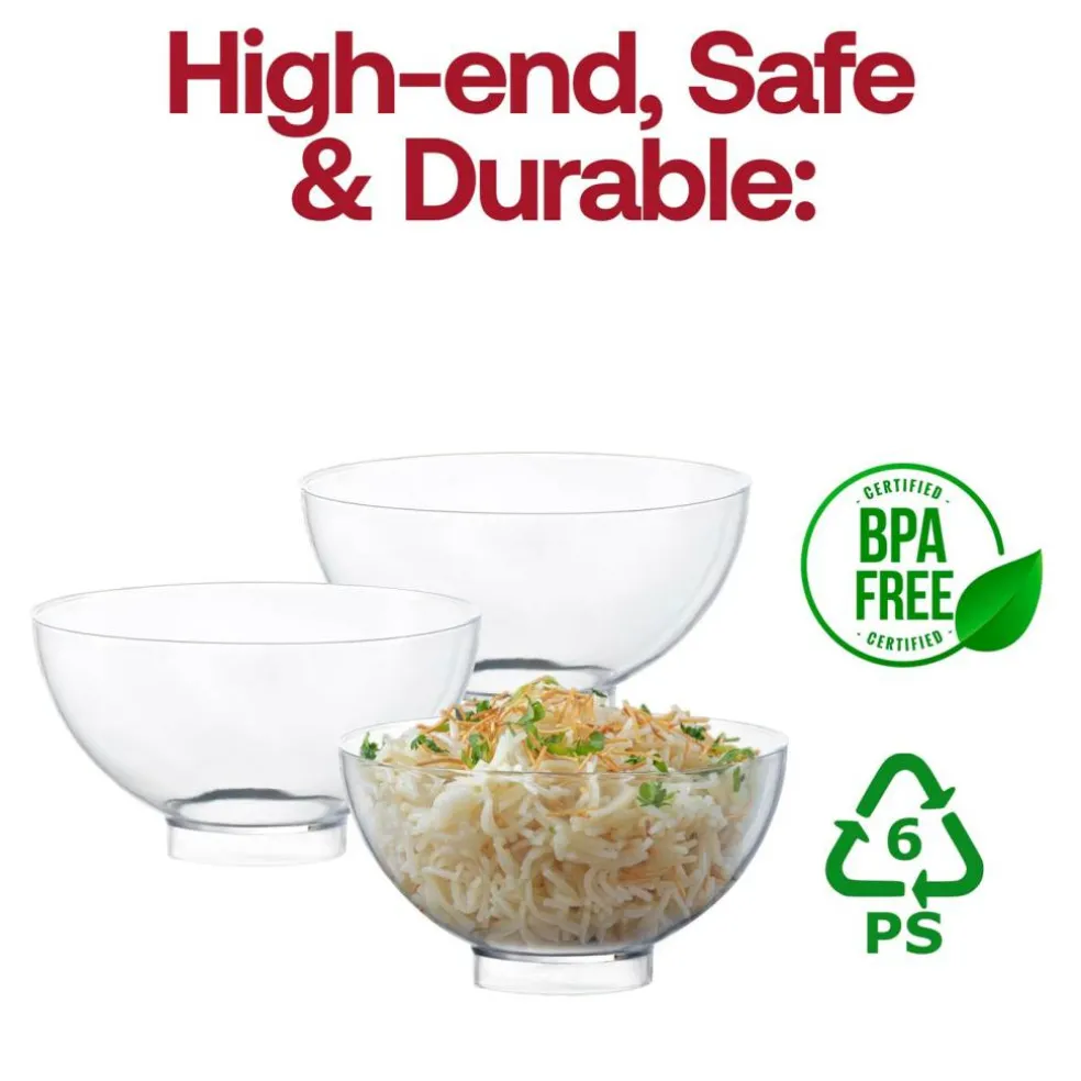 Clear Round Disposable Plastic Mini Bowls - 2.65 oz. (288 Bowls)