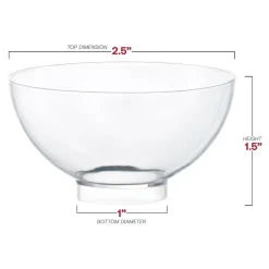 Clear Round Disposable Plastic Mini Bowls - 2.65 oz. (288 Bowls)