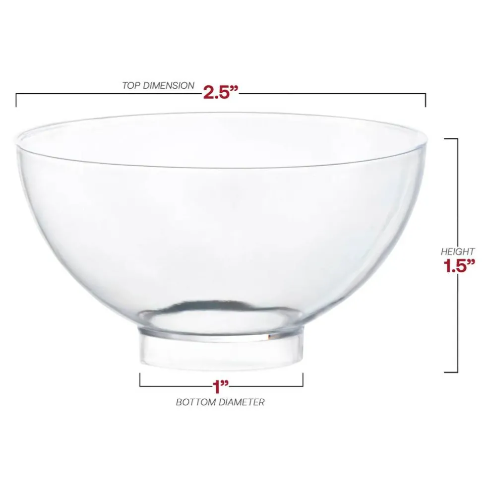 Clear Round Disposable Plastic Mini Bowls - 2.65 oz. (288 Bowls)