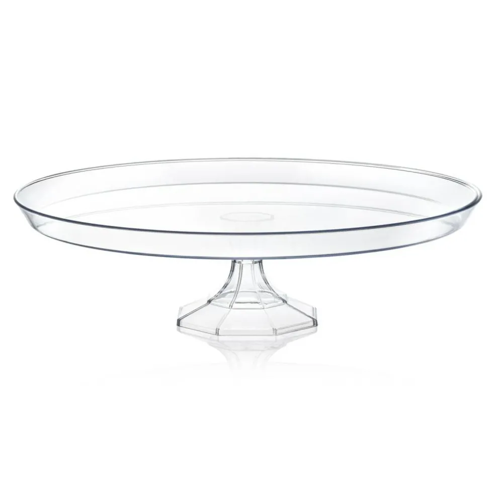 Clear Small Round Plastic Cake Stands - 10.5" (12 Cake Stands)