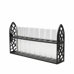 13" Clear Test Tube Vases with Black Spiderweb Arch Stand by Ashland®