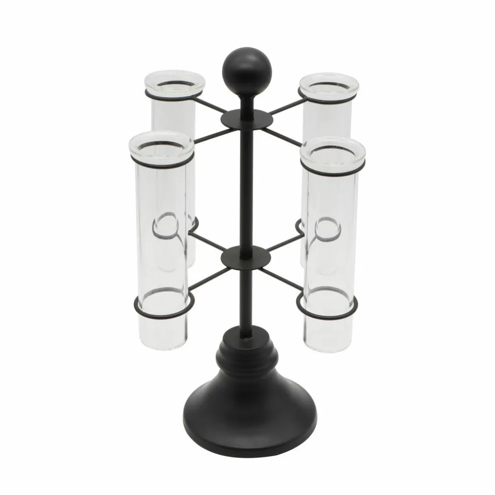 9.75" Clear Test Tube Vases with Black Metal Stand by Ashland®