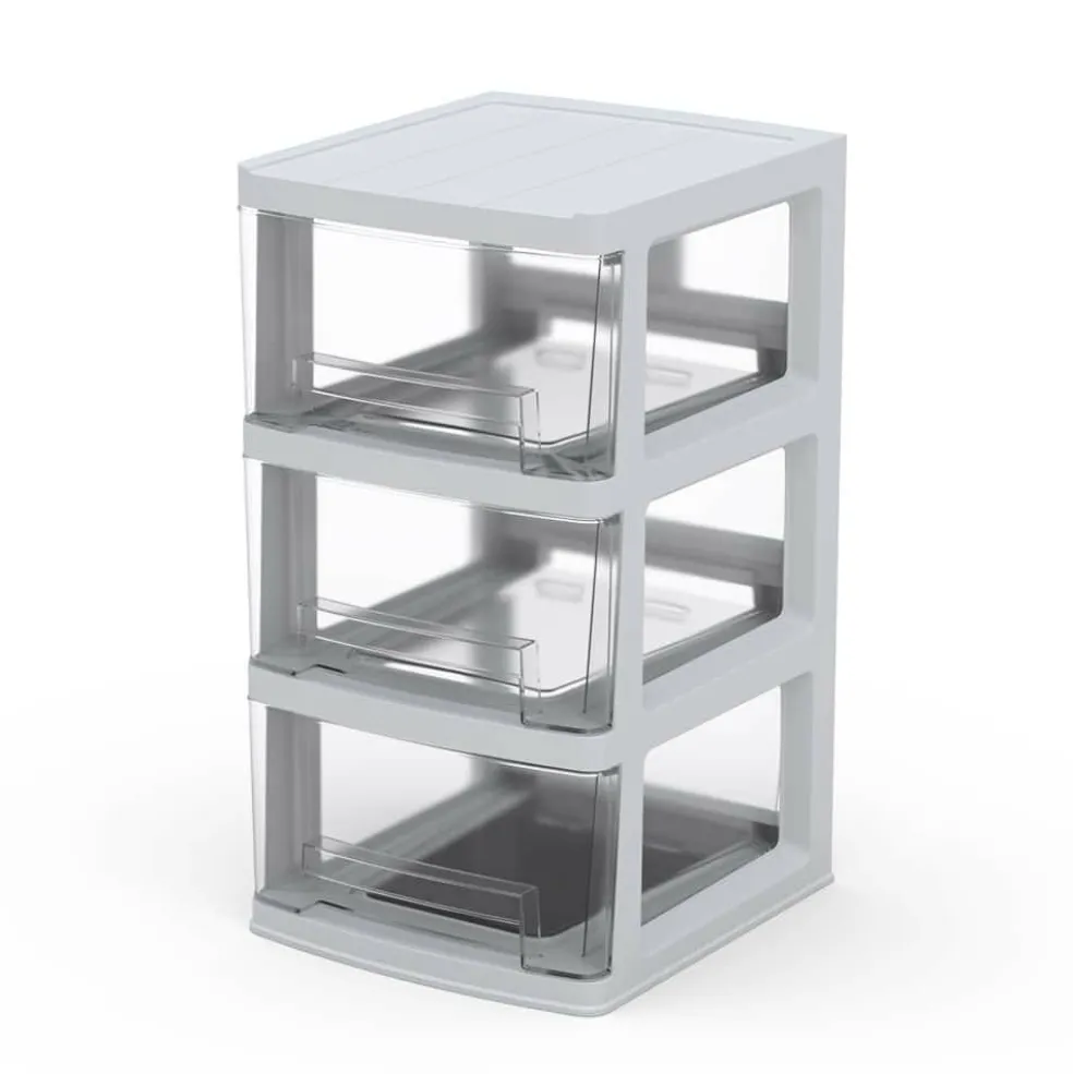 25" Clear 3-Tier Storage Drawers by Simply Tidy®