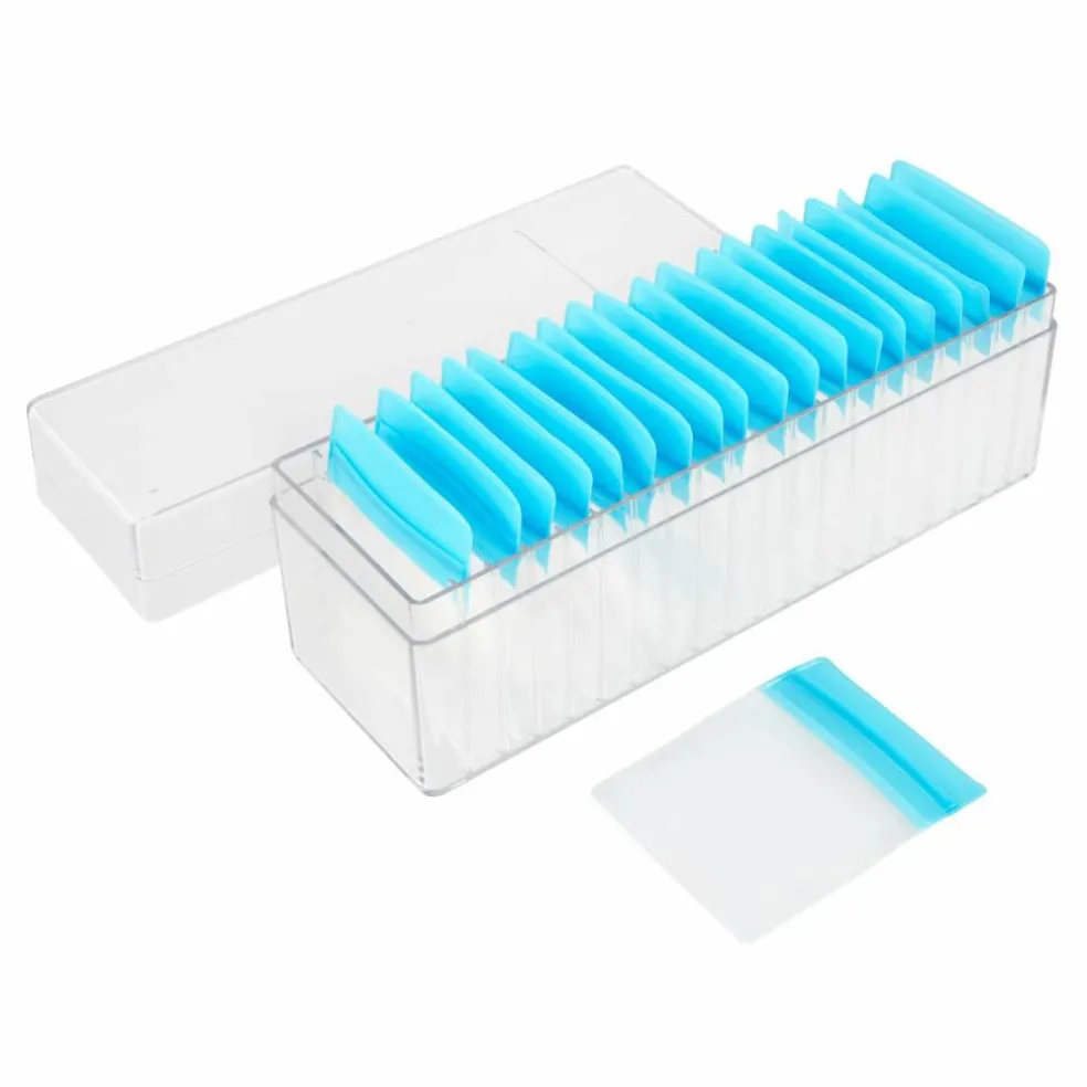 Clear & Turquoise Jewelry Storage Box with 20 Anti-Tarnish Bags by Bead Landing™