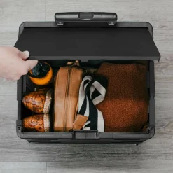 CleverMade® 55L Black Wheeled Trolley Crate
