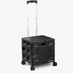 CleverMade® 55L Black Wheeled Trolley Crate