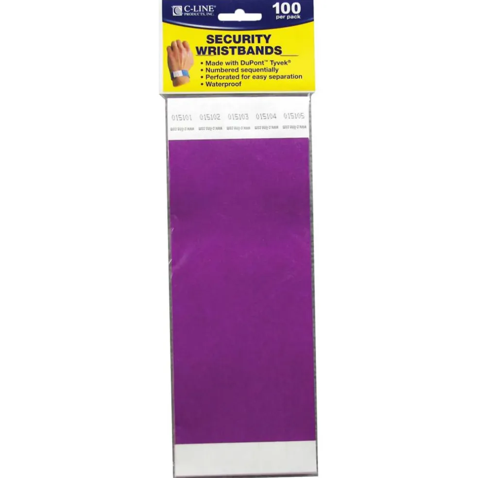C-Line® DuPont™ Tyvek® Security Wristbands, Pack of 100