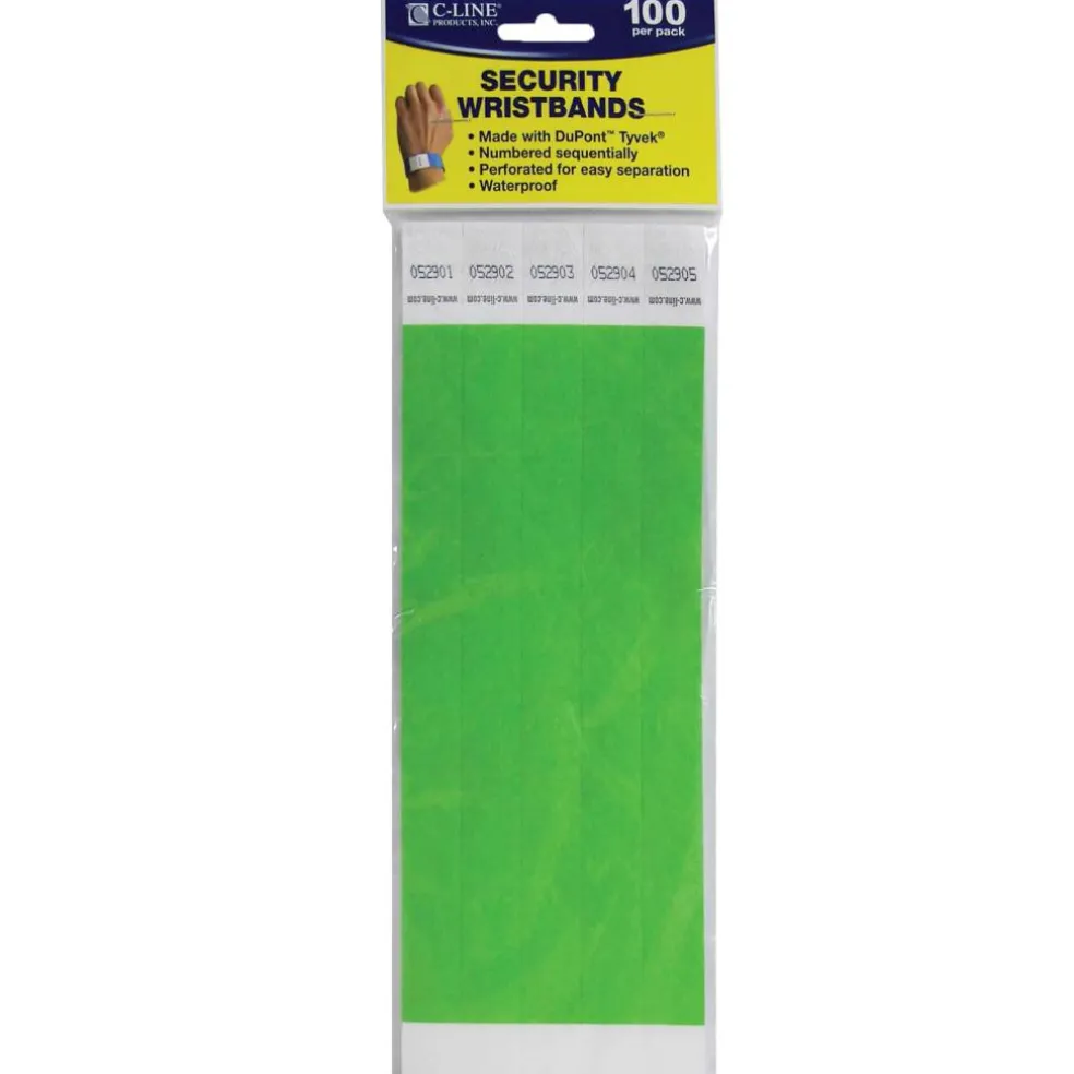 C-Line® DuPont™ Tyvek® Security Wristbands, Pack of 100