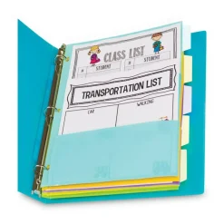 C-Line 11.5 in. x 10 in. 5-Tab Index Dividers with Multi-Pockets - Assorted (1-Set)