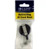 C-Line® Retracting ID Card Reels, Black, Swiveling Spring Clip with Snap-on ID Strap, Pack of 12