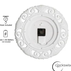 Clockswise Classic Round Decorative Hanging Wall Clock with Scroll Frame for Home Entryway Living Room Bedroom Kitchen Office Hotels & Restaurants