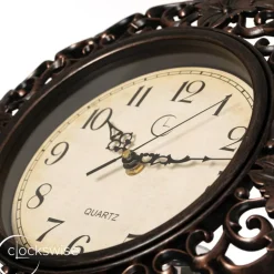 Clockswise Classic Round Decorative Hanging Wall Clock with Scroll Frame for Home Entryway Living Room Bedroom Kitchen Office Hotels & Restaurants