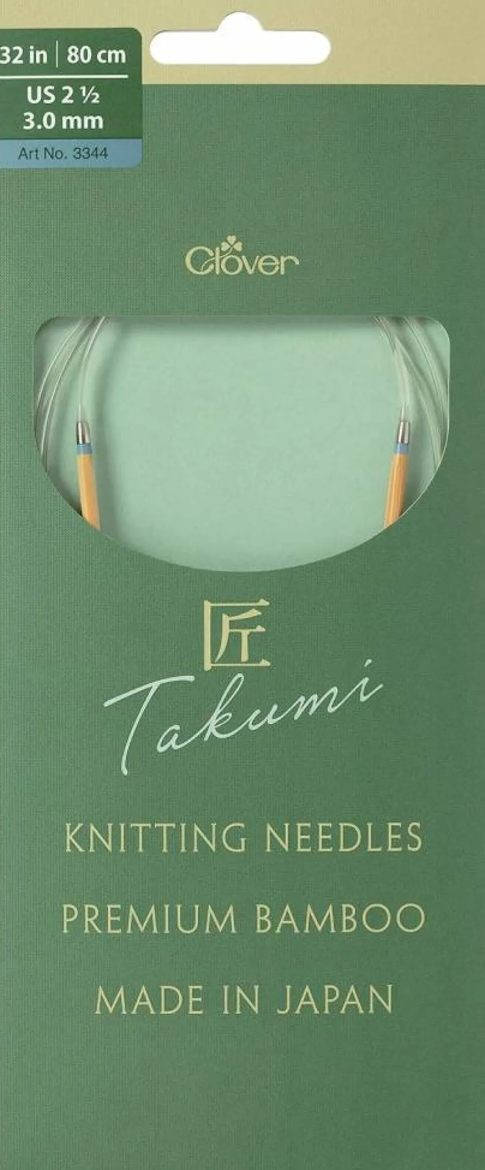 Clover Takumi Pro Bamboo Circular Knitting Needles 32"- US 0-15