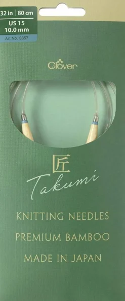Clover Takumi Pro Bamboo Circular Knitting Needles 32