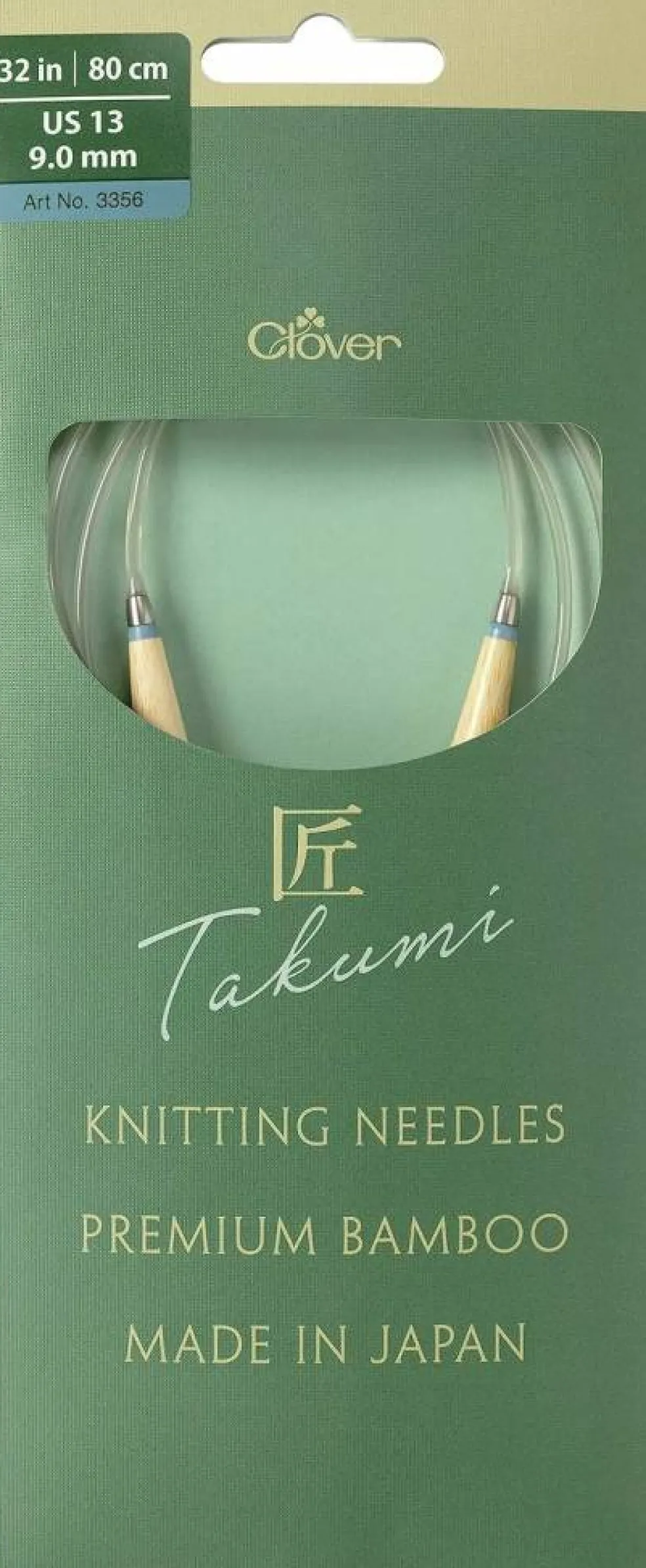 Clover Takumi Pro Bamboo Circular Knitting Needles 32"- US 0-15