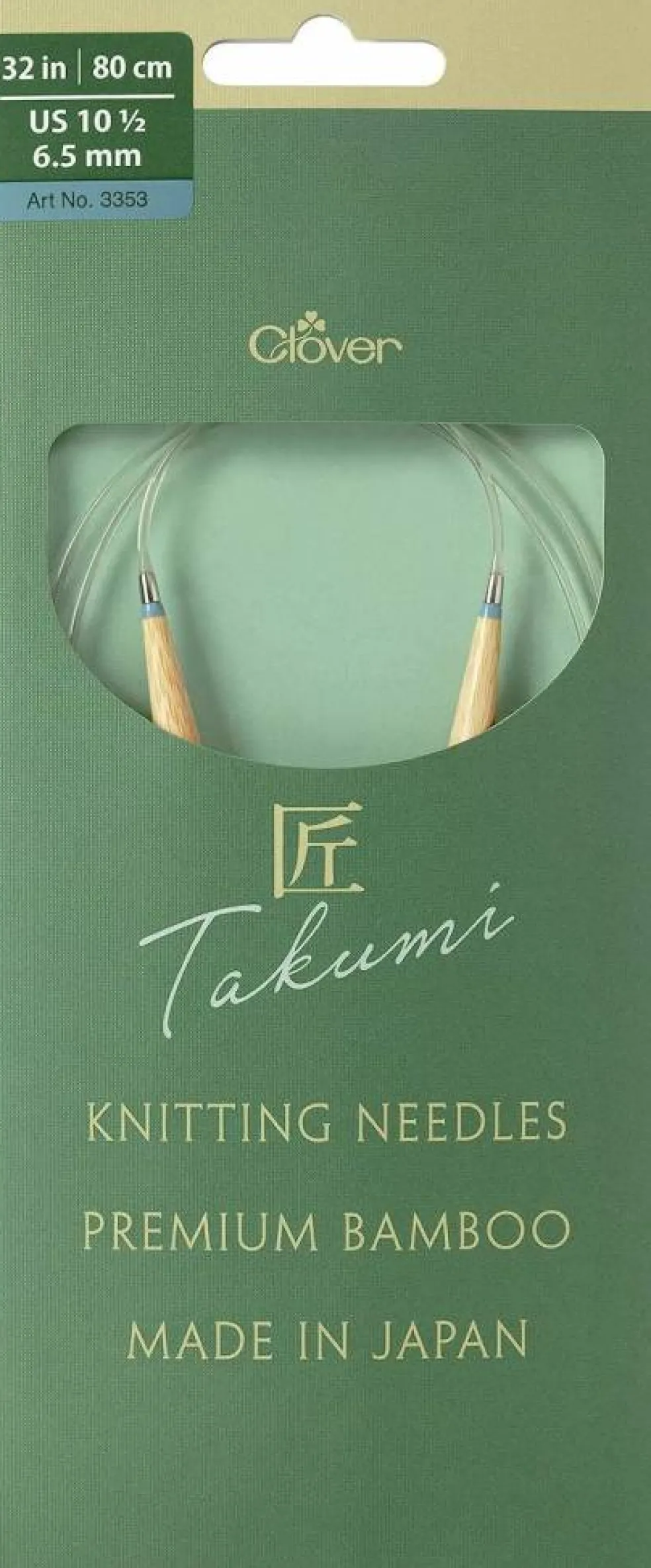 Clover Takumi Pro Bamboo Circular Knitting Needles 32"- US 0-15