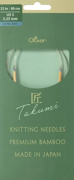Clover Takumi Pro Bamboo Circular Knitting Needles 32