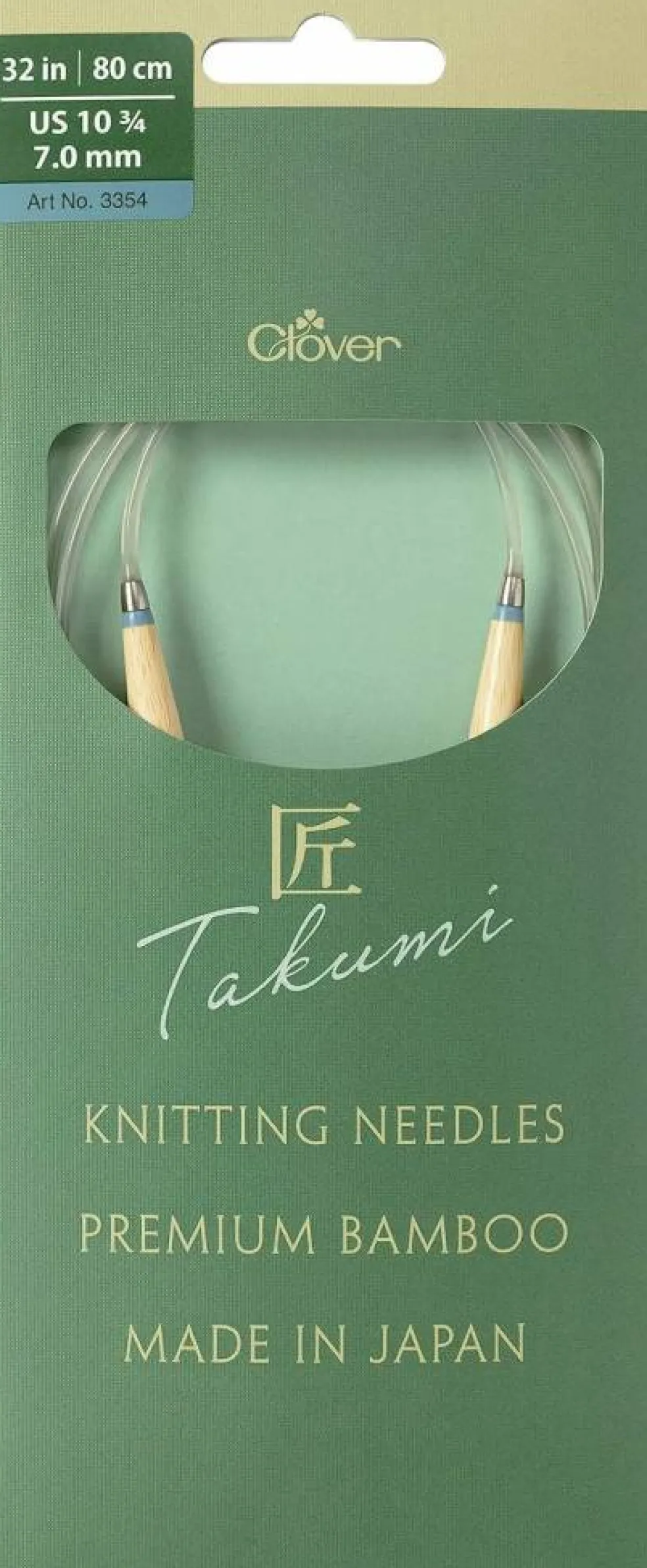 Clover Takumi Pro Bamboo Circular Knitting Needles 32"- US 0-15