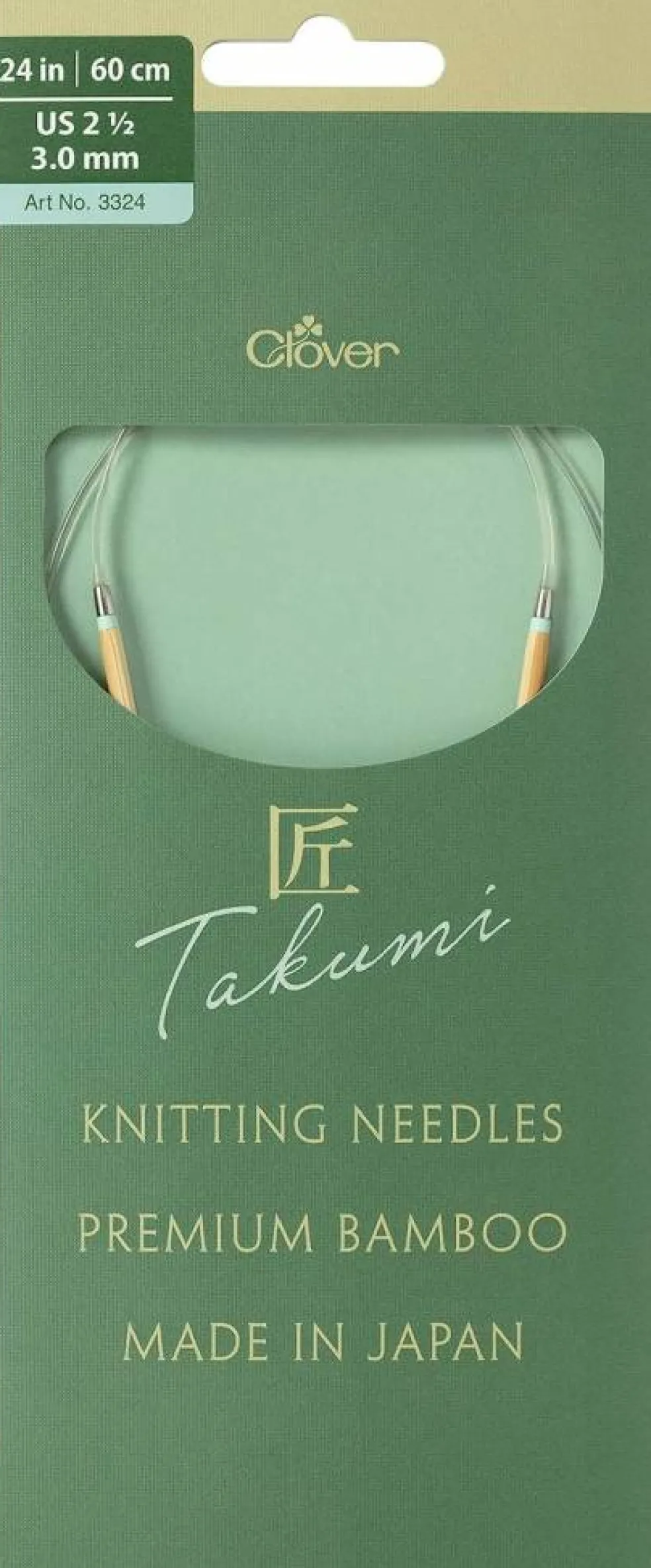 Clover Takumi Pro Bamboo Circular Knitting Needles 24"- US 0-15