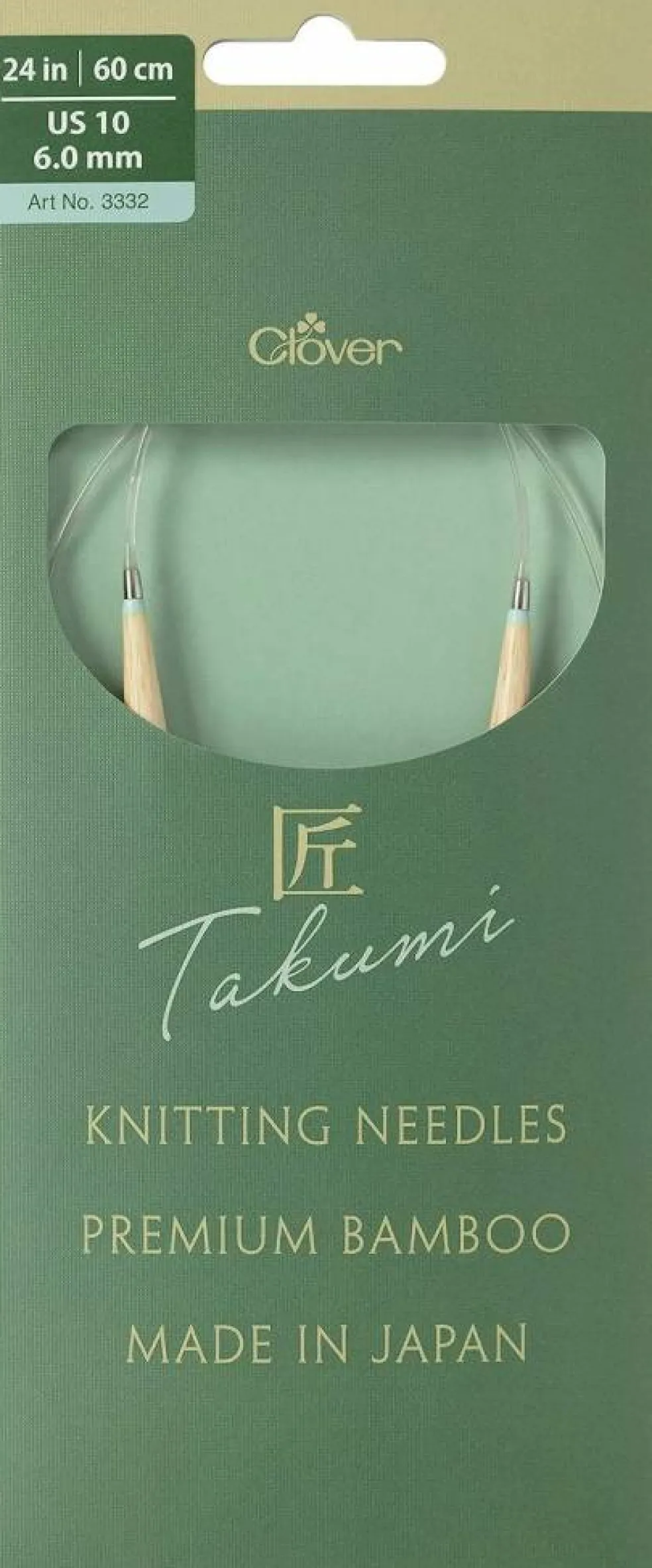 Clover Takumi Pro Bamboo Circular Knitting Needles 24"- US 0-15