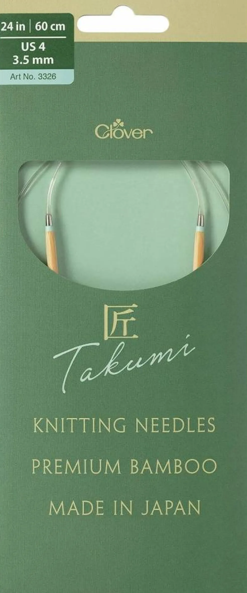 Clover Takumi Pro Bamboo Circular Knitting Needles 24"- US 0-15