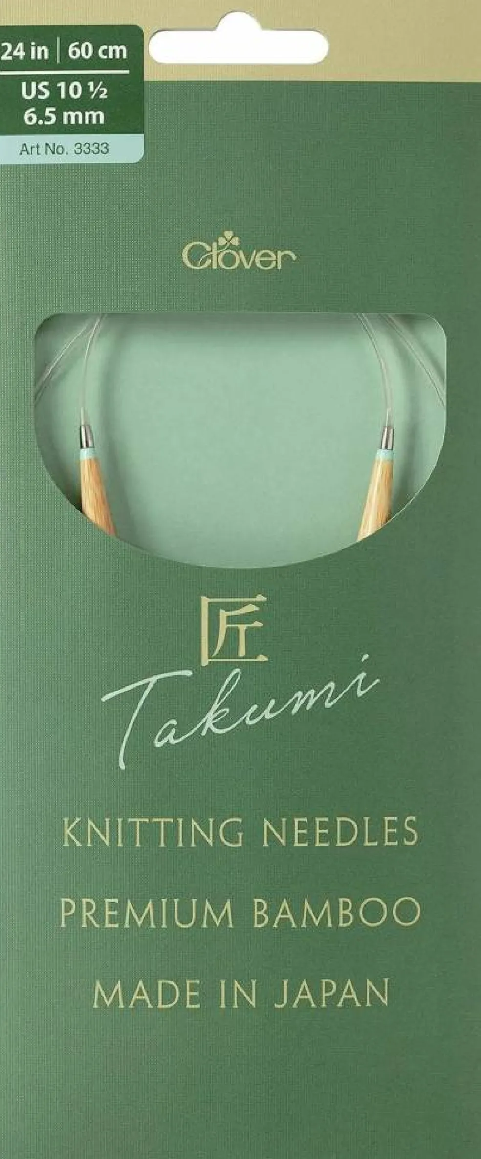 Clover Takumi Pro Bamboo Circular Knitting Needles 24"- US 0-15