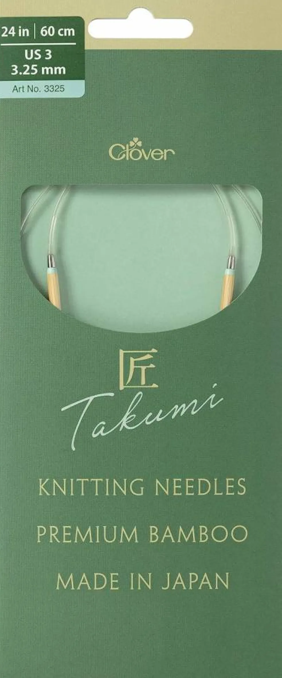 Clover Takumi Pro Bamboo Circular Knitting Needles 24"- US 0-15